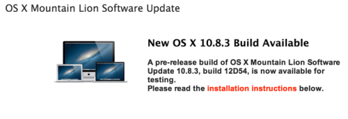 OS X 10.8.3 build 12D54