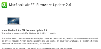 Apple a lansat un nou MacBook Air EFI update