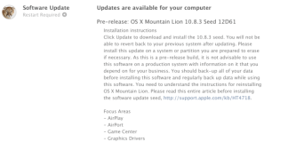 Apple a lansat OS X 10.8.3 build 12D61 pentru dezvoltatorii de aplicatii
