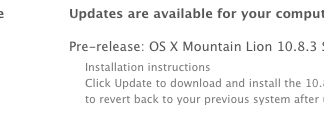 Apple a lansat OS X 10.8.3 Mountain Lion build 12D78 pentru dezvoltatorii de aplicatii