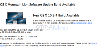 Apple a lansat OS X 10.8.4 Mountain Lion pentru dezvoltatorii de aplicatii