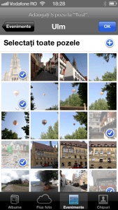 Selectare poze adaugare album flux foto