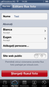 Administrare flux foto partajat
