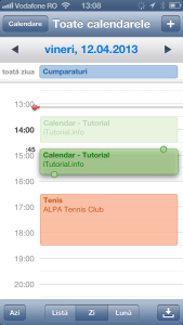 Mutare eveniment editare rapida Calendar