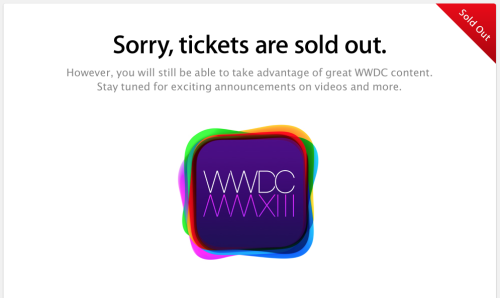 WWDC 2013 soldout