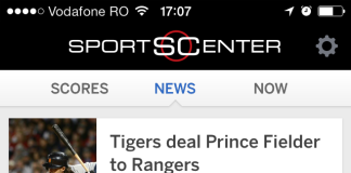 ESPN SportsCenter a fost lansata in App Store, te ajuta sa afli cele mai importante stiri si rezultate sportive
