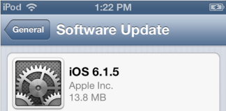 Apple a lansat iOS 6.1.5 pentru iPod touch generatia 4