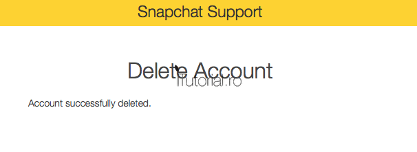 Snapchat confirmare cont sters