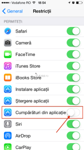 restrictii cumparaturi din aplicatie