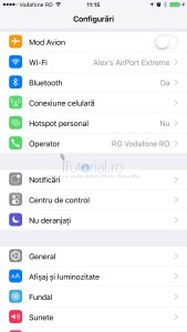configurari font ios9