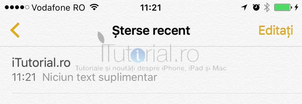 sterse recent notite ios9