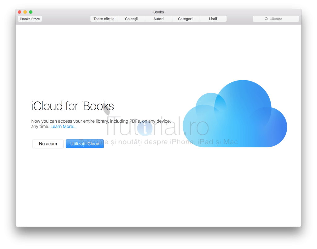 os x 10.11.4 el capitan icloud pentru ibooks