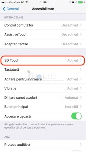 3d touch accesibilitate setari