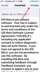ios10beta consimtamant