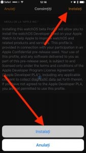 watchos3 instalare consimte