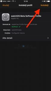 watchos3 instalare profil