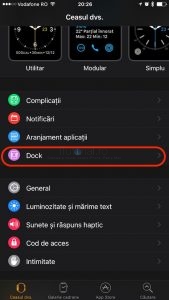 watchosbeta4 dock watch ceasul dvs