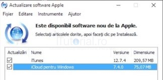 iCloud pentru Windows 7.4 a fost lansat de Apple
