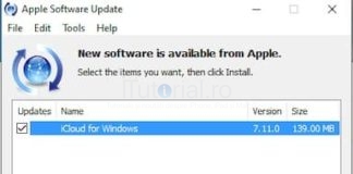iCloud pentru Windows 7.11 a fost lansat de Apple iCloud pentru Windows 7.11