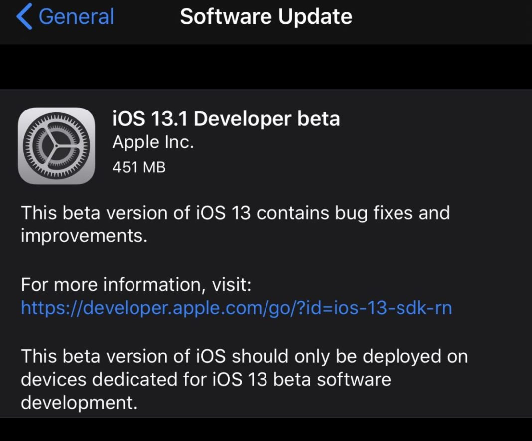 ios 13.1 beta