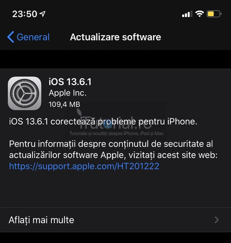 iOS 13.6.1 și iPadOS 13.6.1 au fost lansate pentru iPhone, iPad și iPod touch. Iată noutățile ios 13.6.1