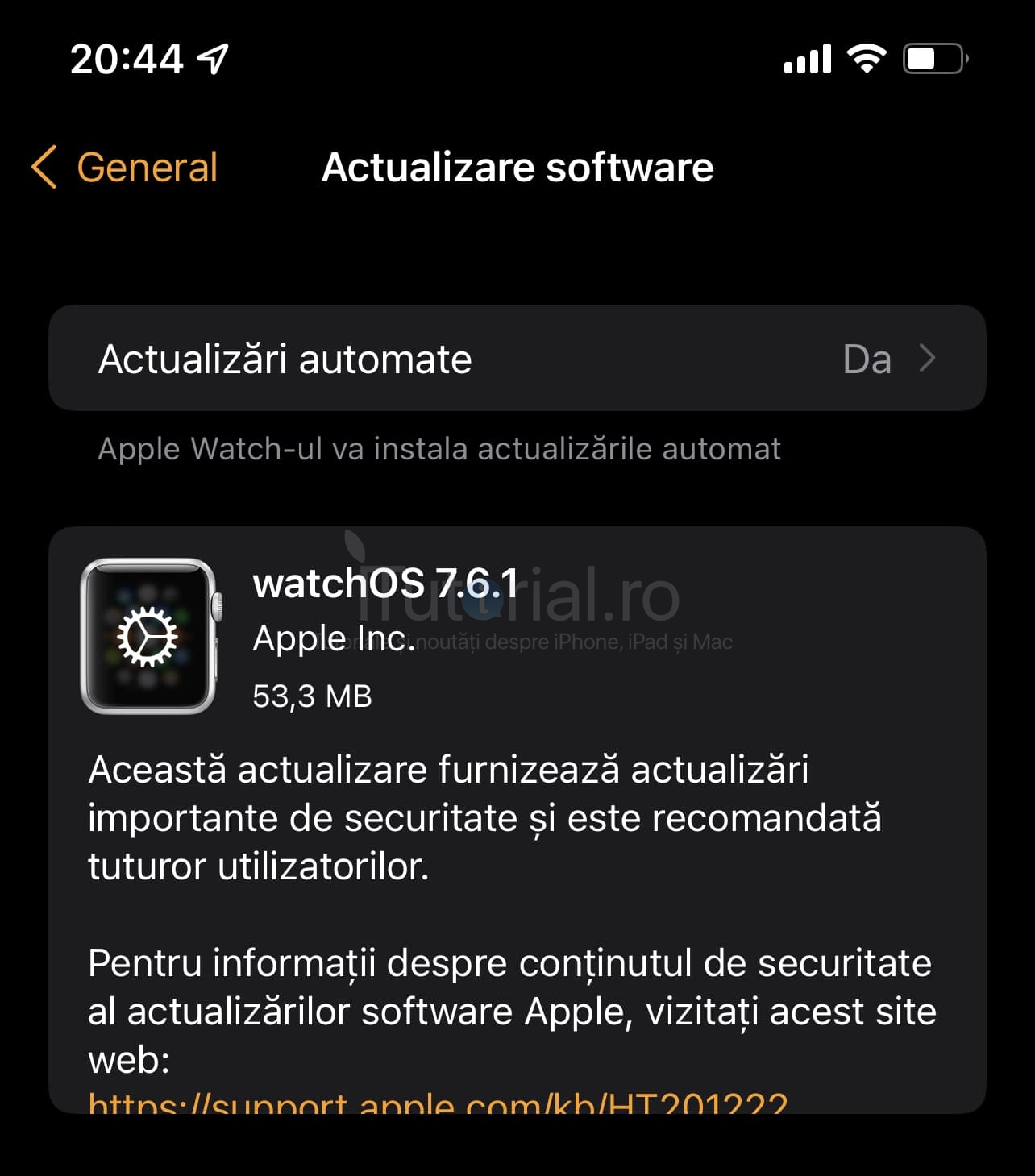 watchOS 7.6.1 a fost lansat pentru Apple Watch watchos 7.6.1