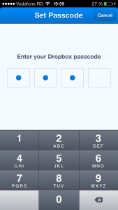 Cod de acces Dropbox iOS