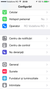 iOS 7 beta 5 configurari