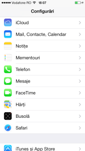 Configurari iOS 7 iCloud